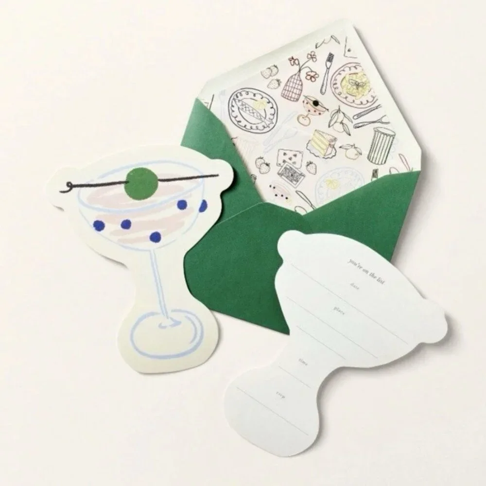 10ct Party Invitations Cream/Green/Pink - kate spade new york x Target